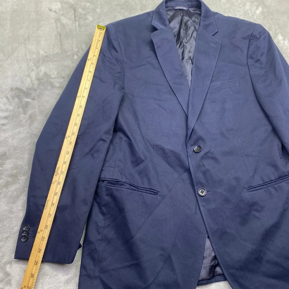 Banana Republic Mens 42R Navy Blue Cotton Blazer Tessuti Sondrio Modern Fit Coat